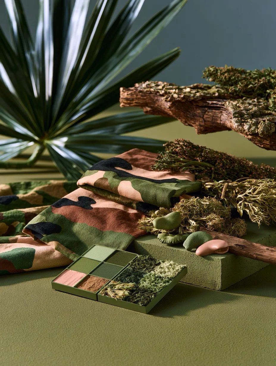 camouflage palette color --ar 3:4 --raw --profile 9gfqdl1
