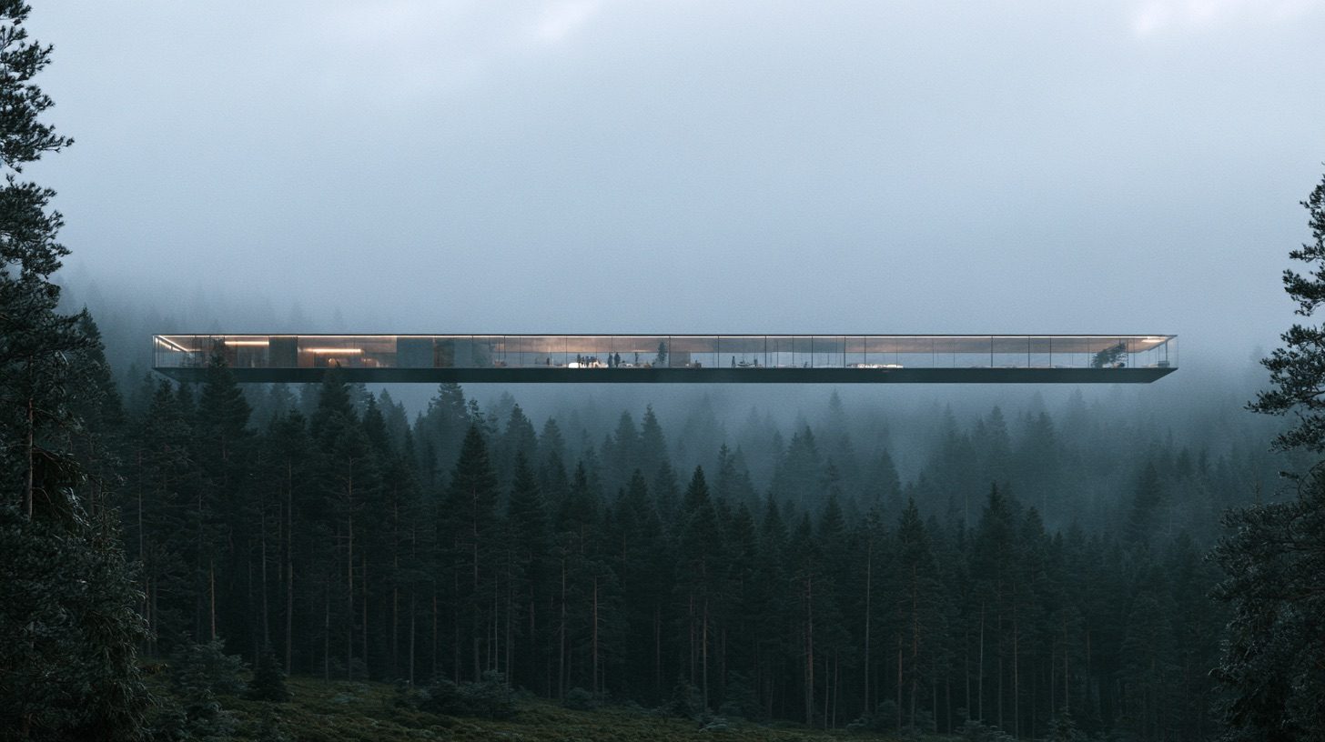 Cantilevered glass pavilion — image 3