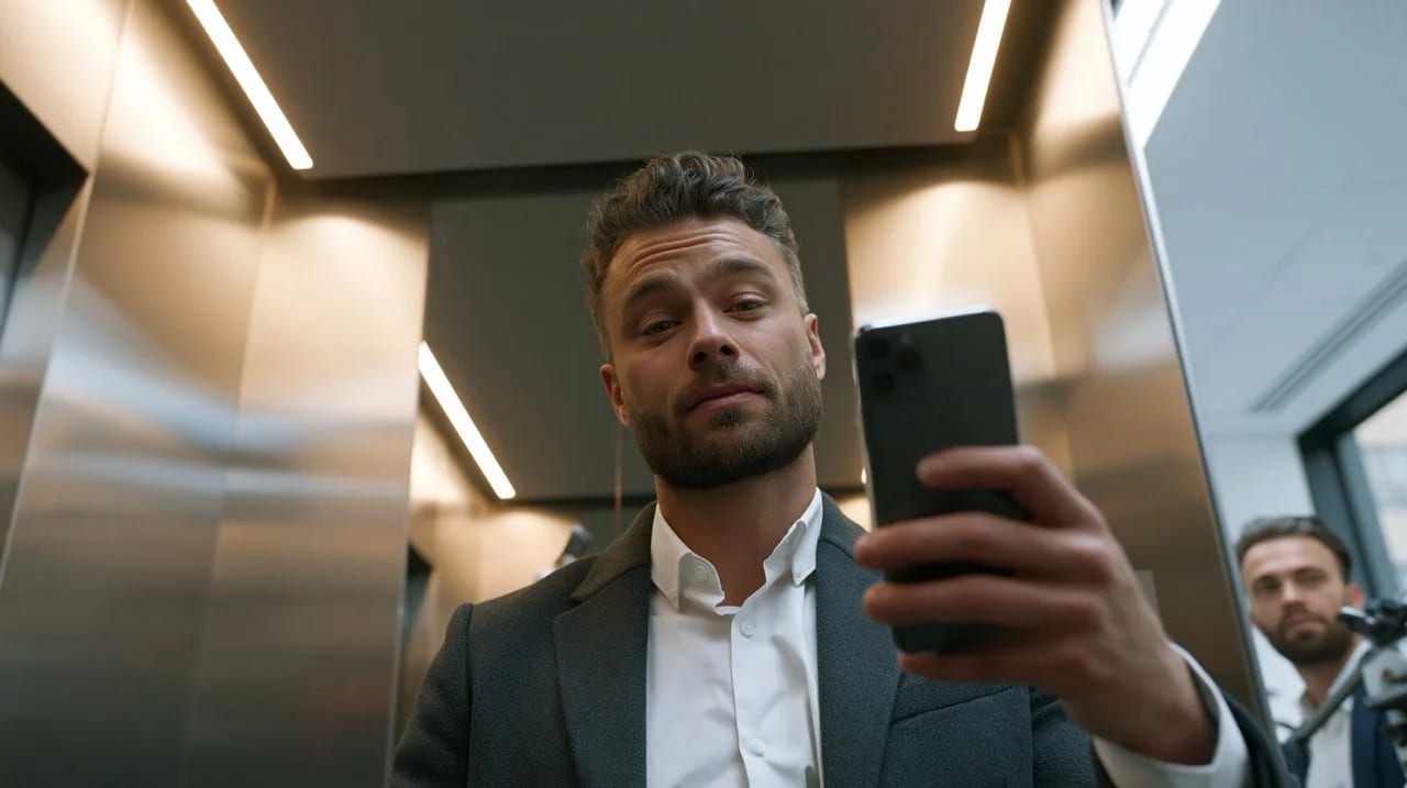 corporate elevator selfie — image 3