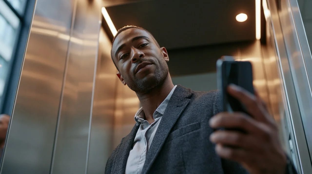 corporate elevator selfie — image 4