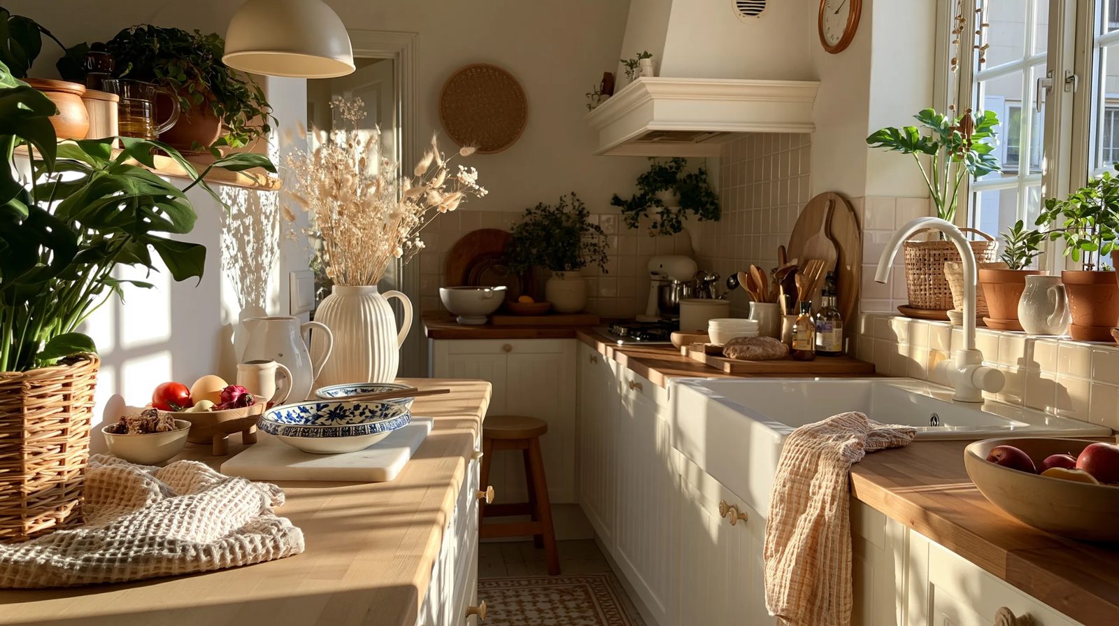 Cottagecore cozy kitchen interior,