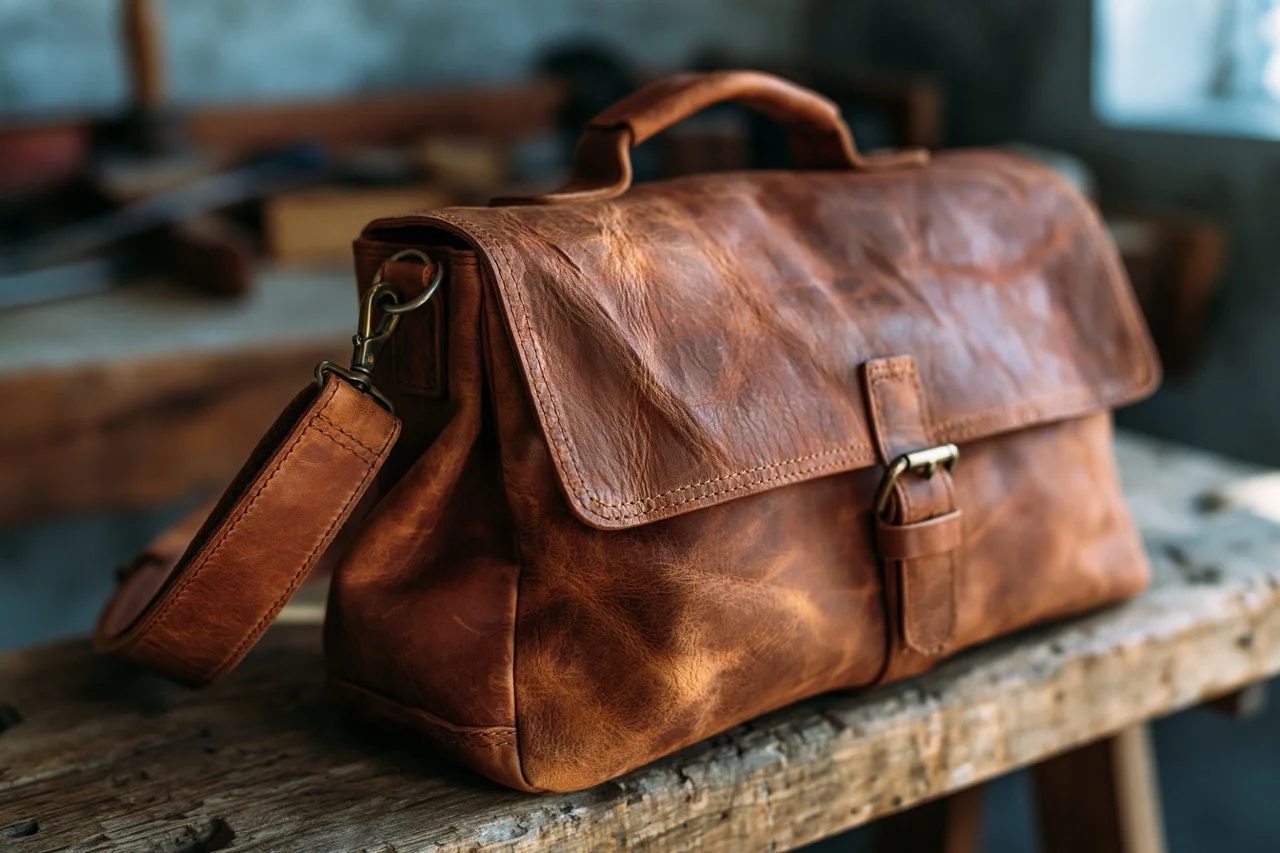 distressed leather — image 3