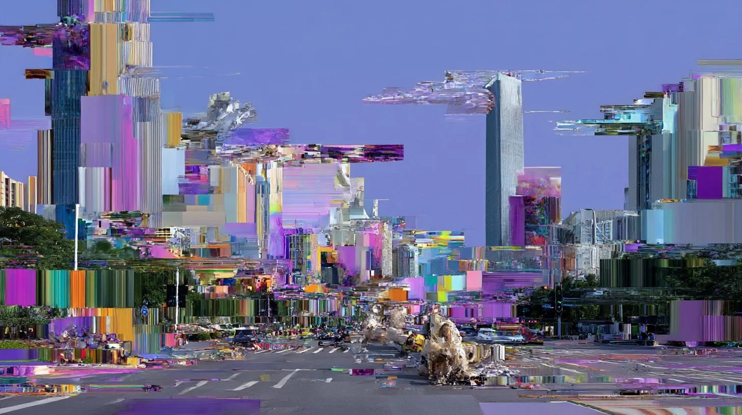  glitch art - city