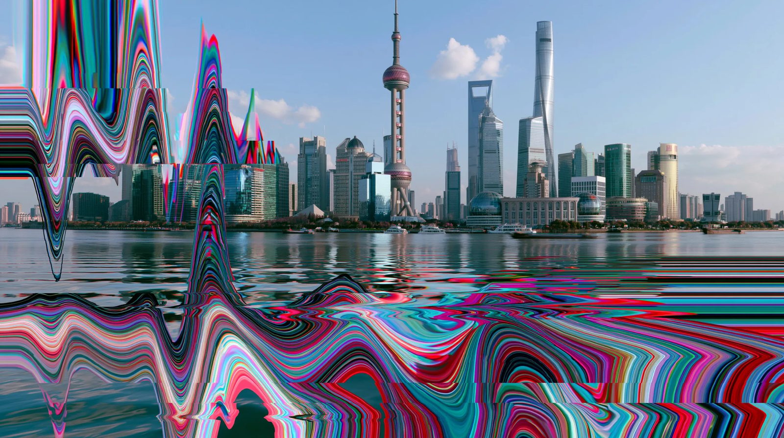  glitch art - city