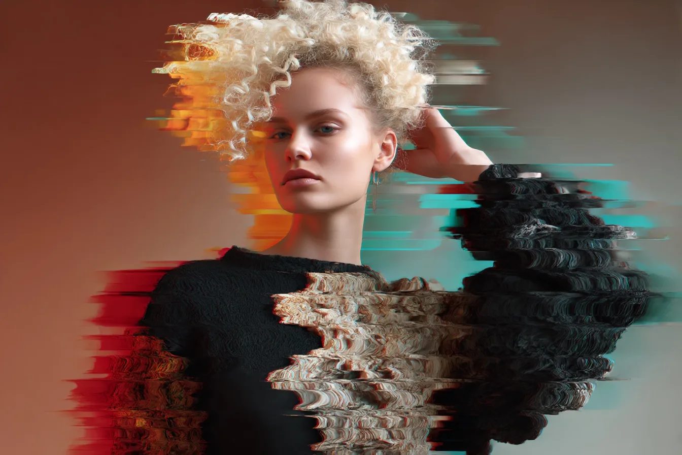  glitch art - fashion model