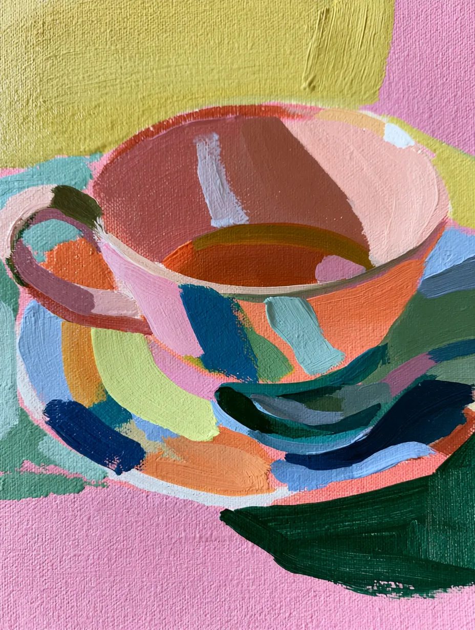 cup in Impressionist palette color --ar 3:4 --raw --profile 9gfqdl1