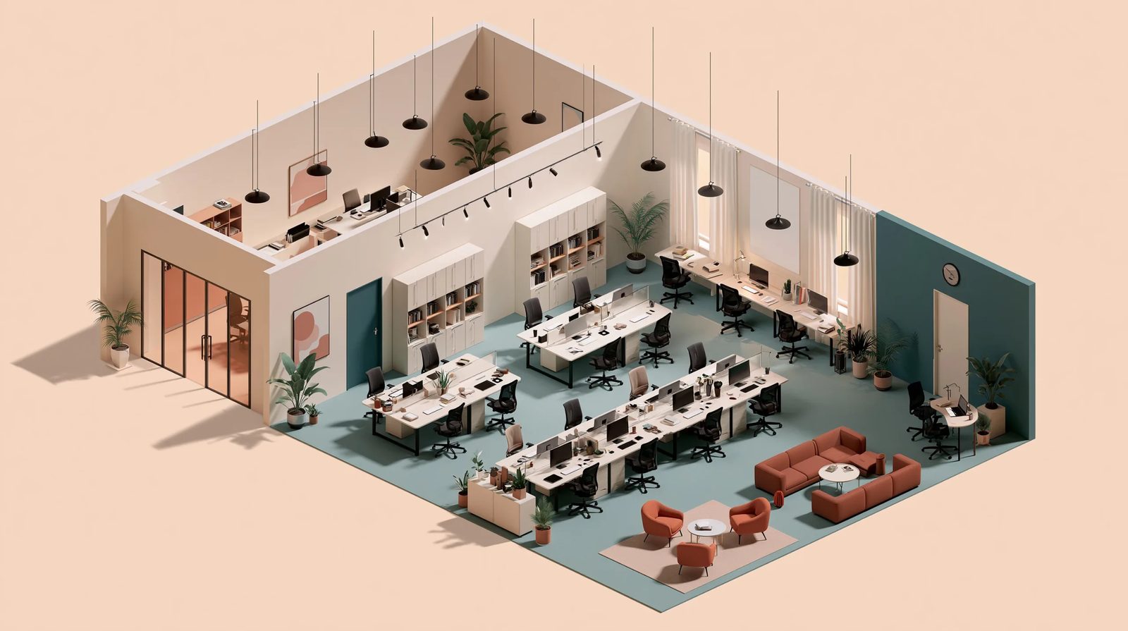 isometric office illustration — image 2