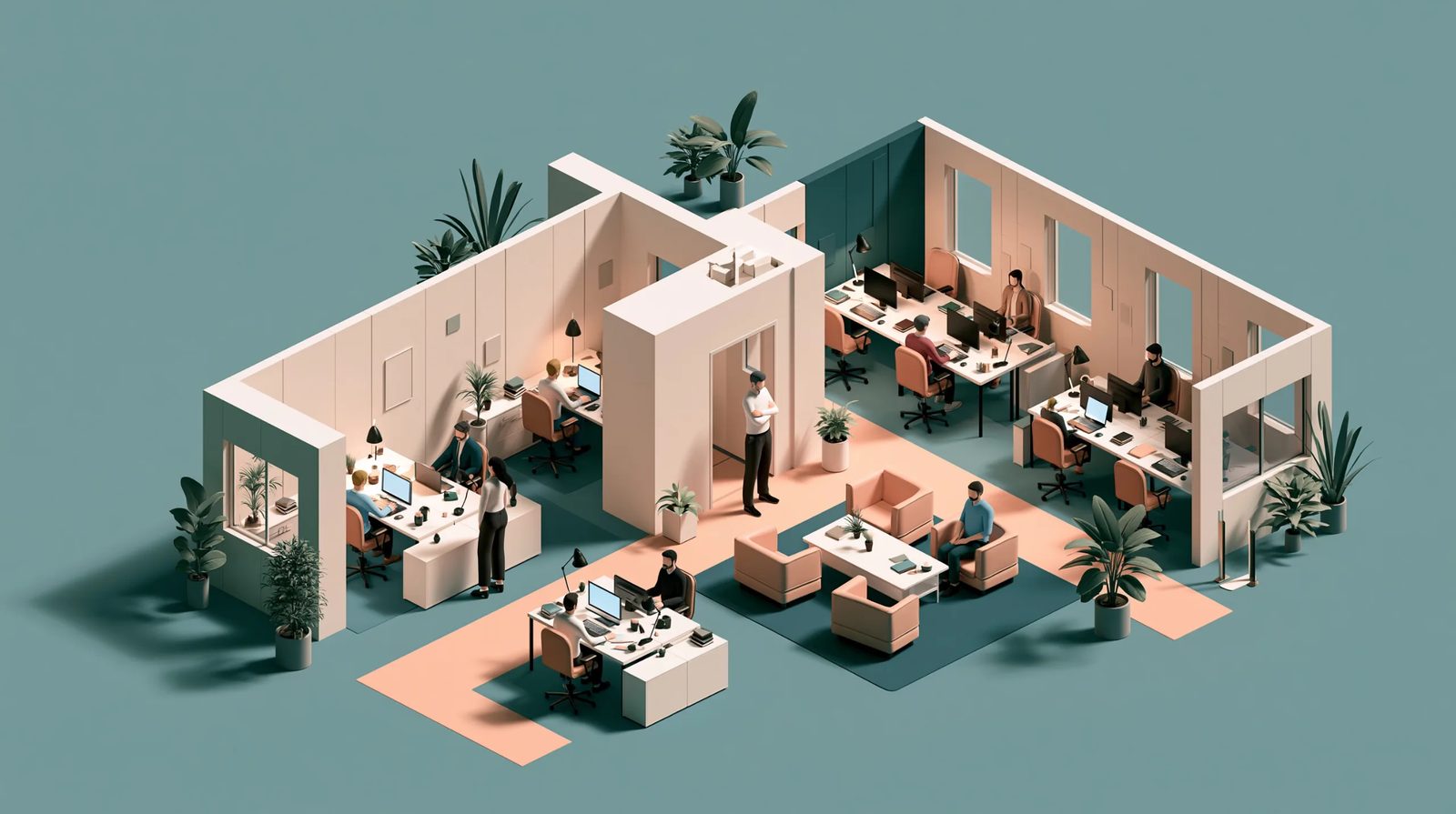 isometric office illustration — image 3