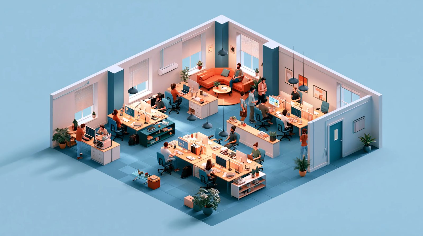 isometric office illustration — image 4
