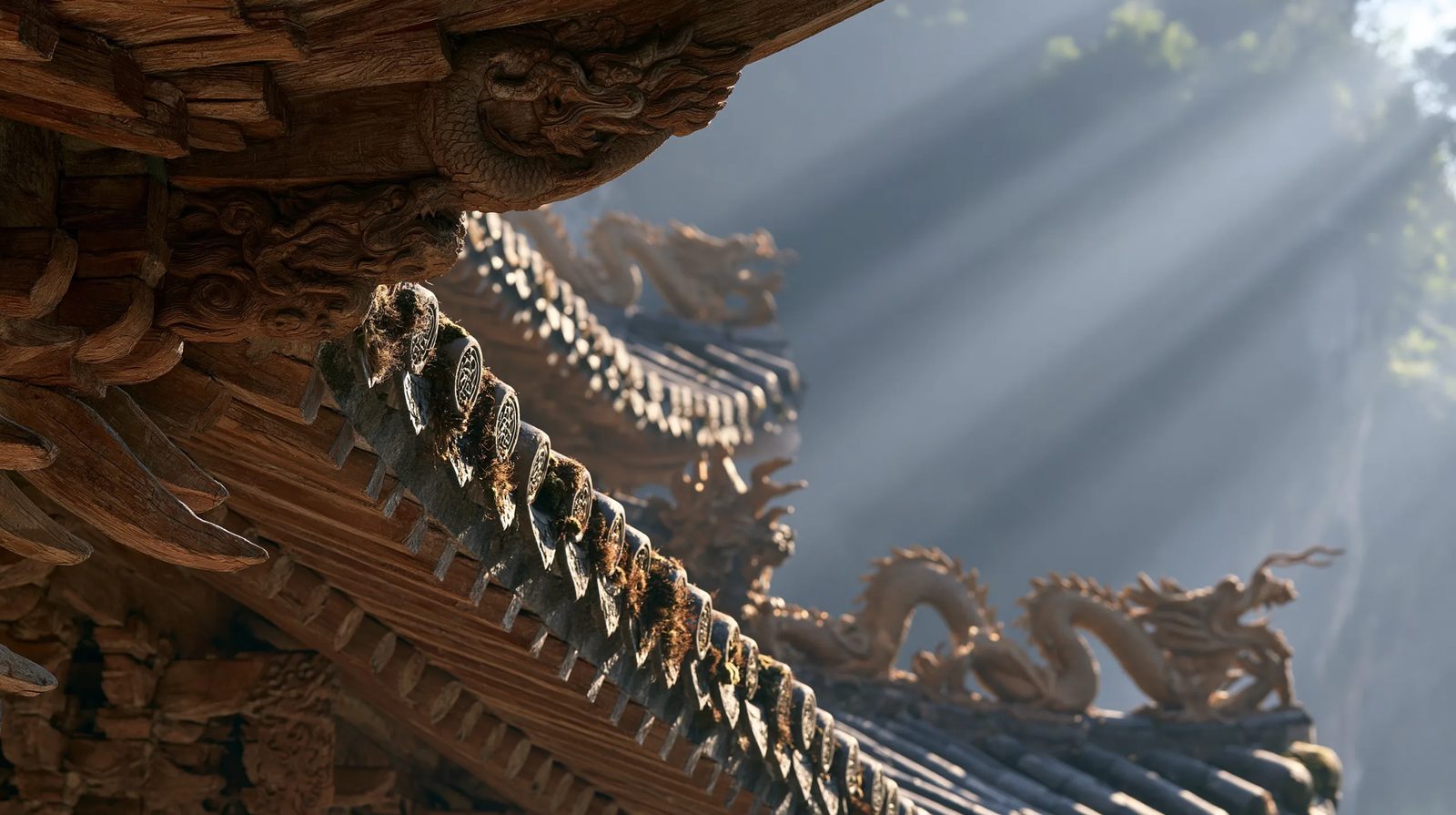ornate temple eaves — image 2