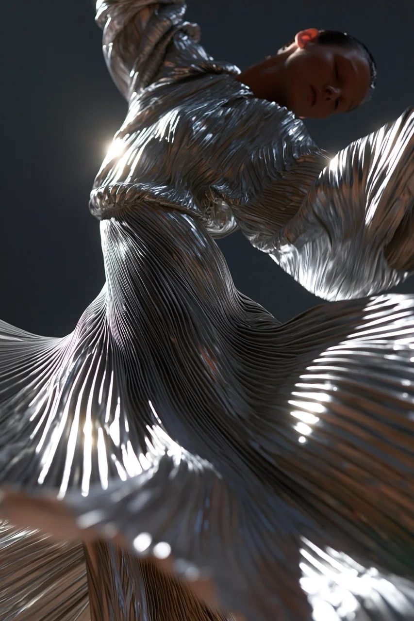 pleated lamé — image 2