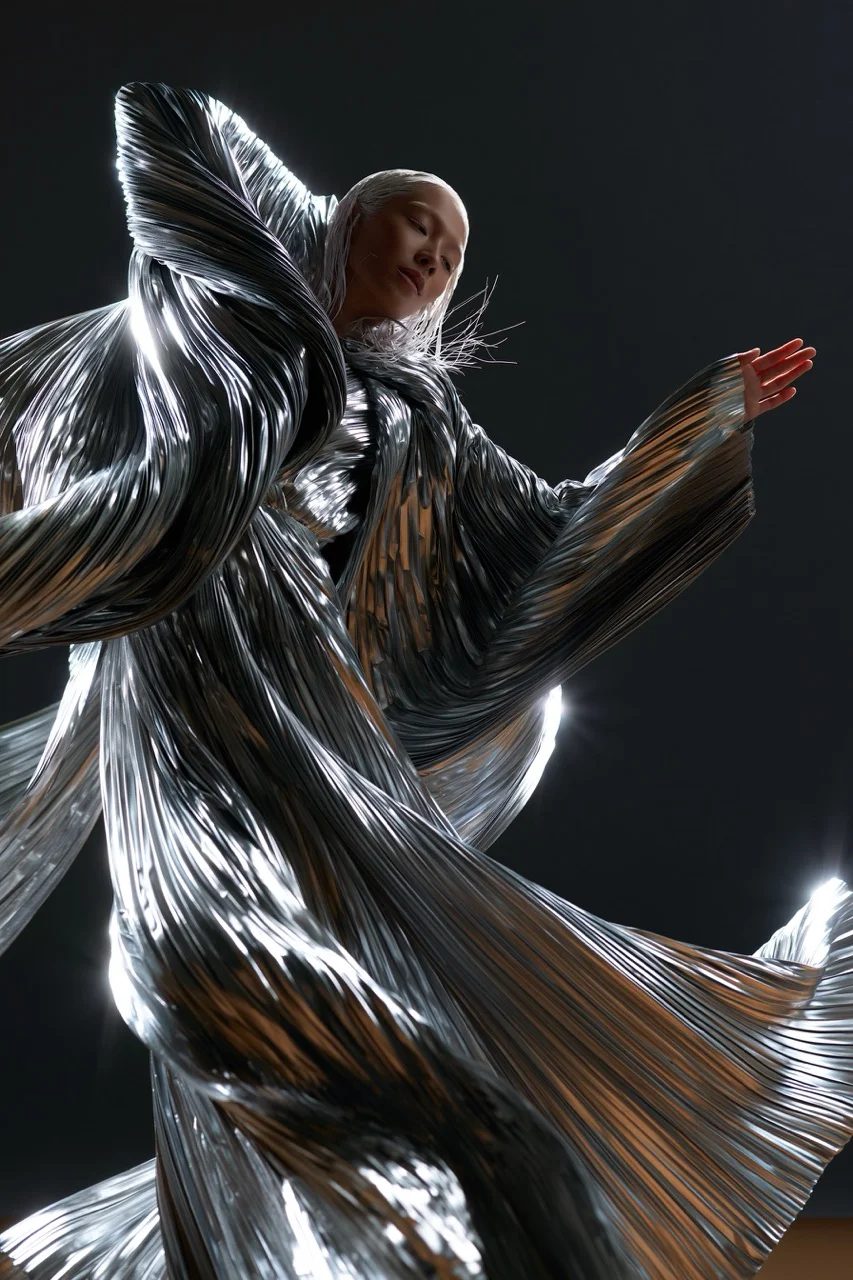 pleated lamé — image 3