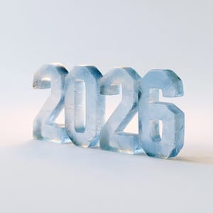 2026 as thick translucent ice numerals — image 2