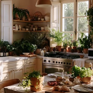 Cottagecore cozy kitchen interior