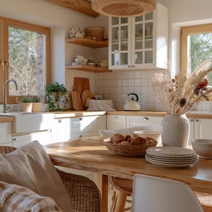 Cottagecore cozy kitchen interior,