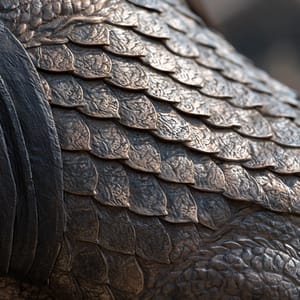 Close-up of ancient bronze plate armor featuring intricate dragon scale patterns that catch the dim candle light of a mountain temple.