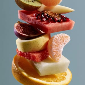 An exploded view of fruit --ar 3:4 --raw --profile 9gfqdl1 --hd