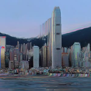  glitch art - city