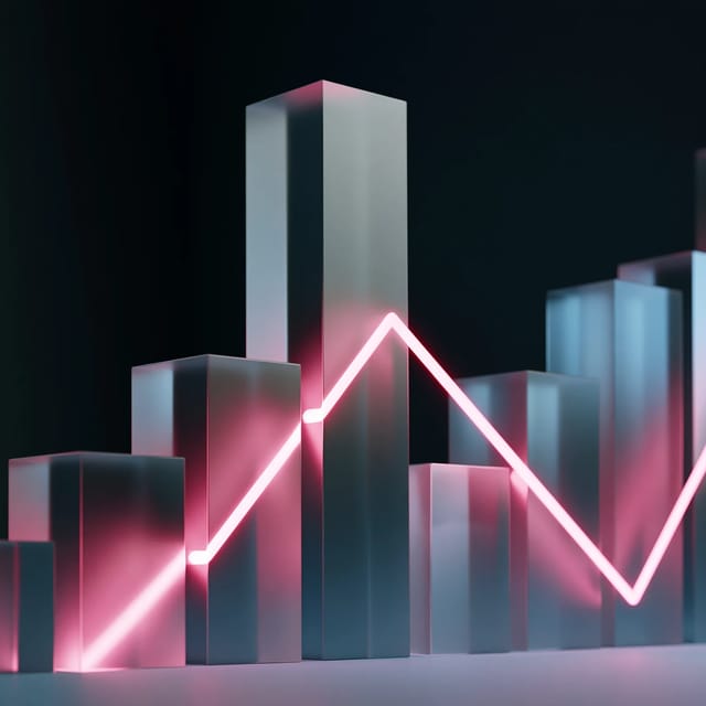 3D glass financial chart