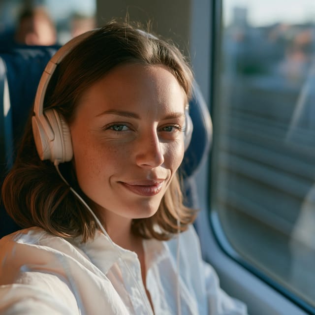 commuter train selfie