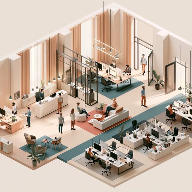 isometric office illustration