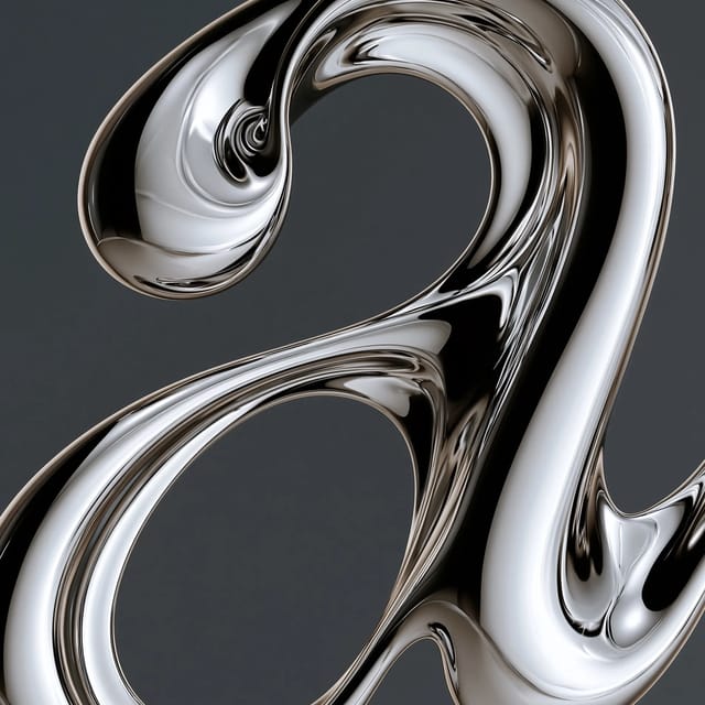 liquid chrome typography