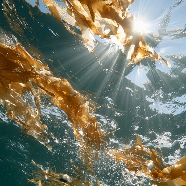 Sunlit kelp canopy