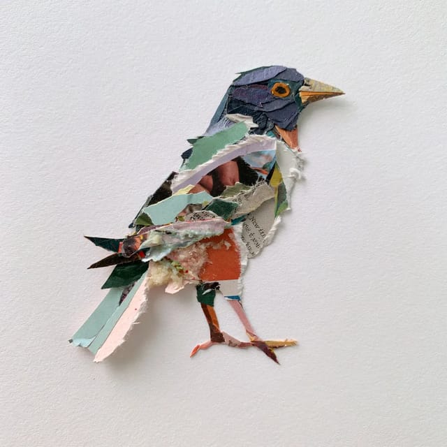 torn paper collage
