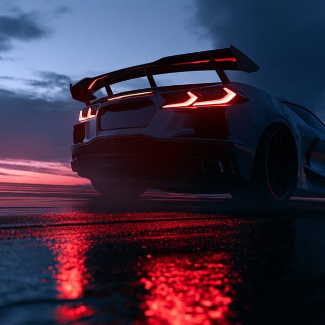 Wet asphalt glare