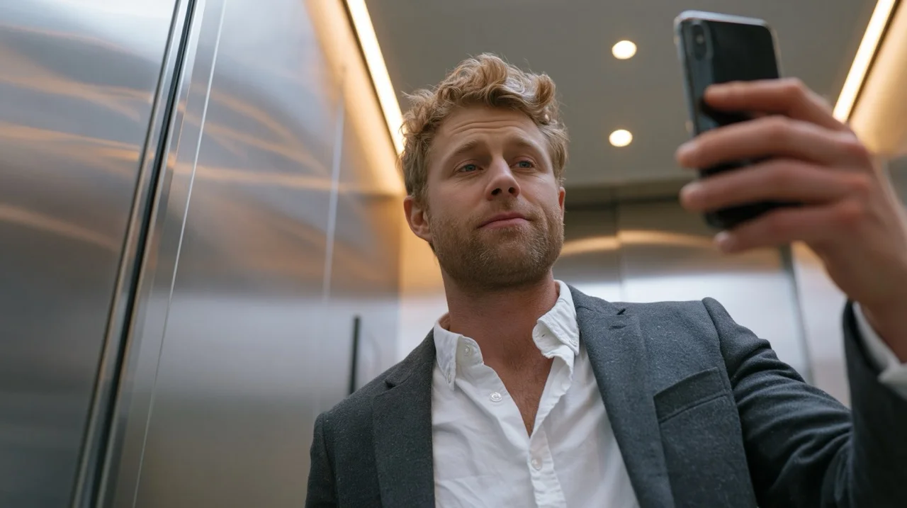 corporate elevator selfie