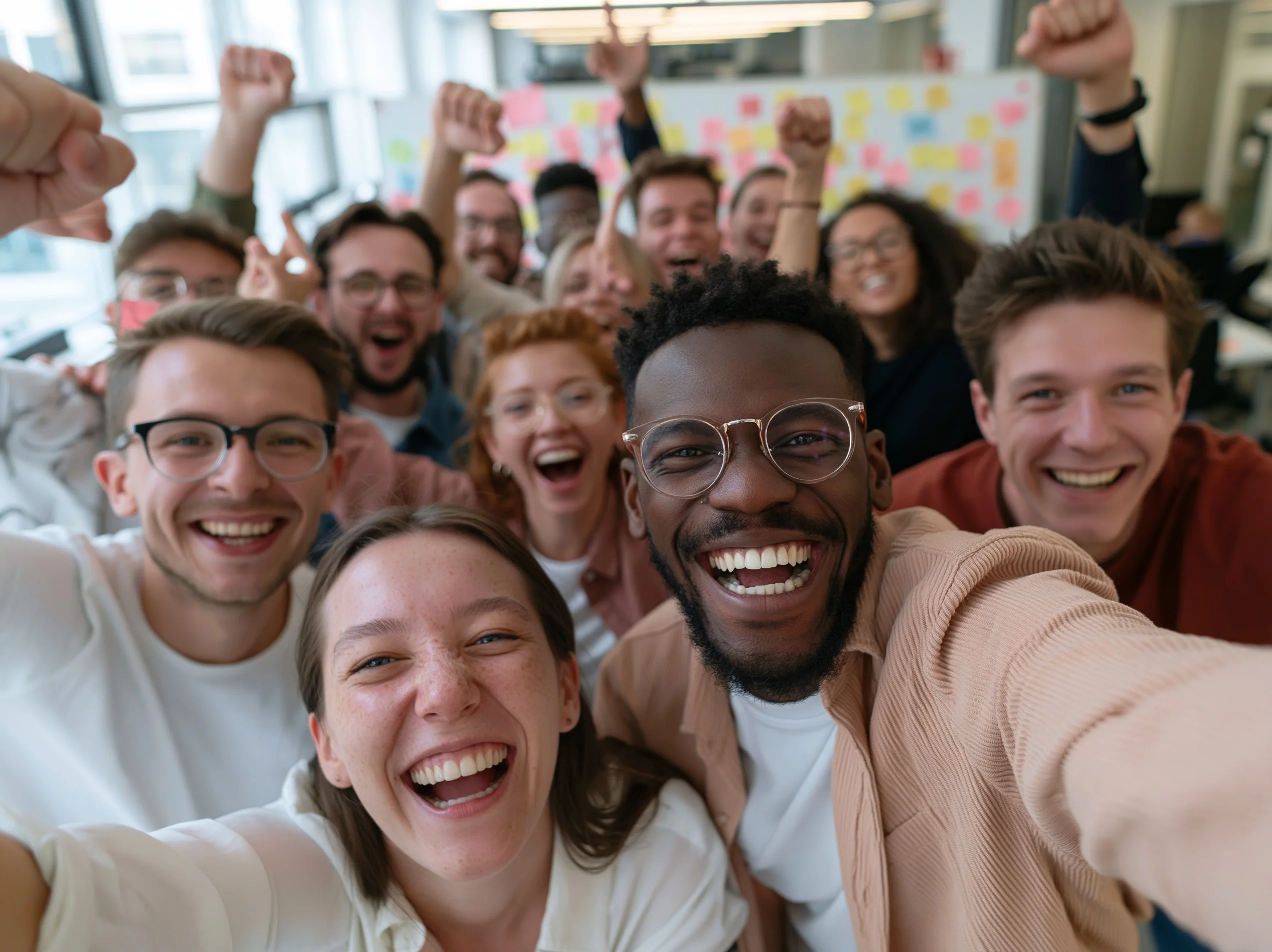 creative workshop group selfie