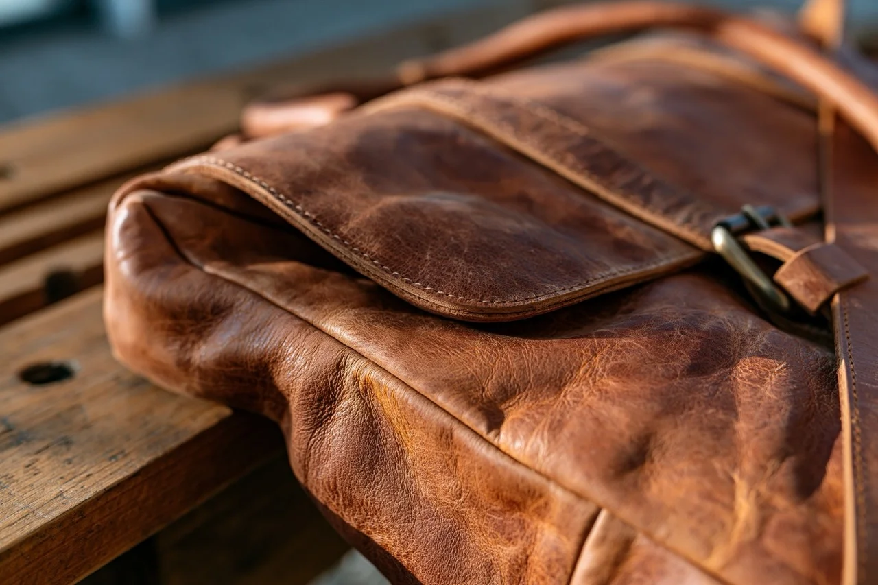 distressed leather