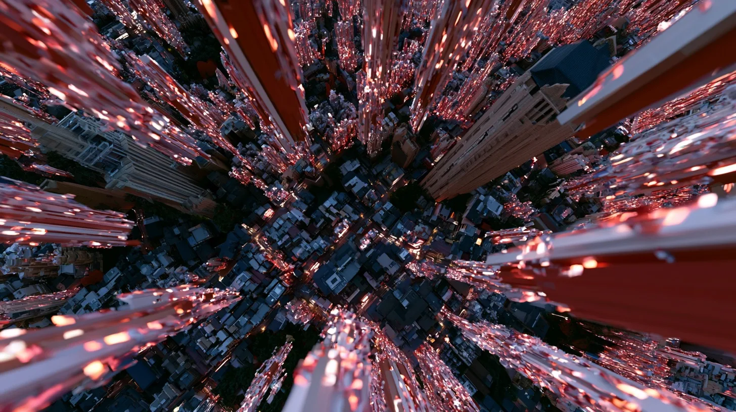 A frenetic city building