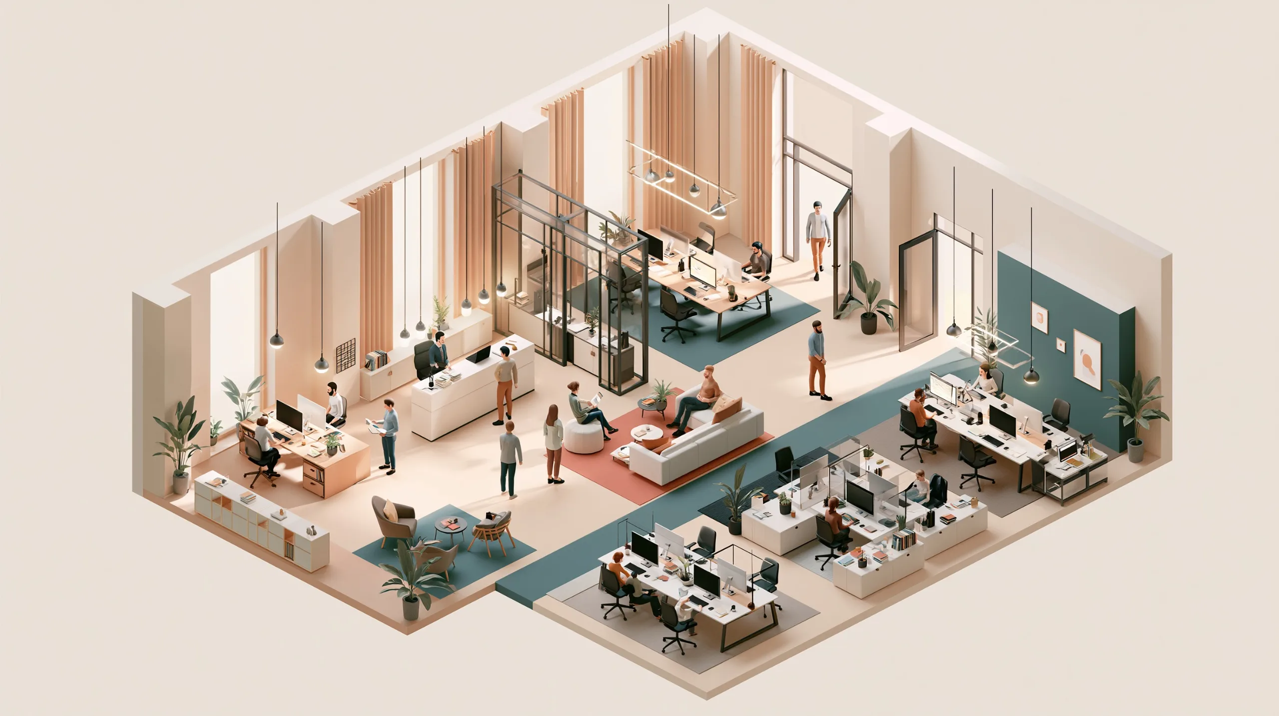 isometric office illustration