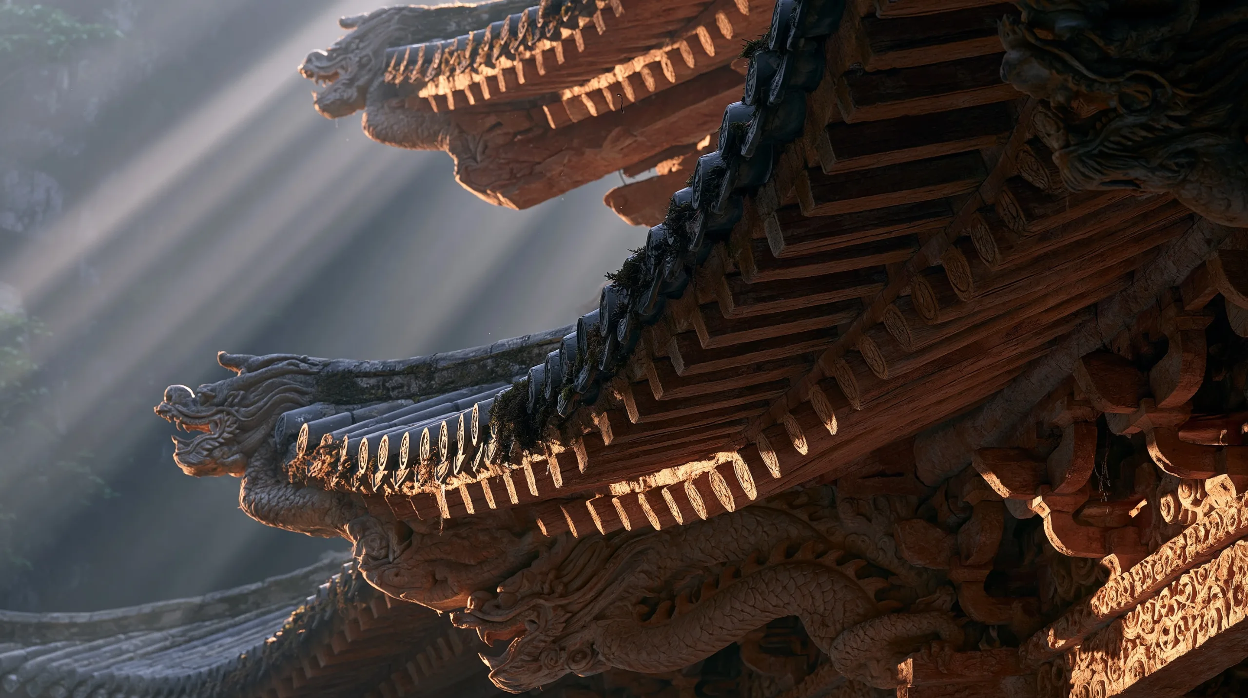 ornate temple eaves