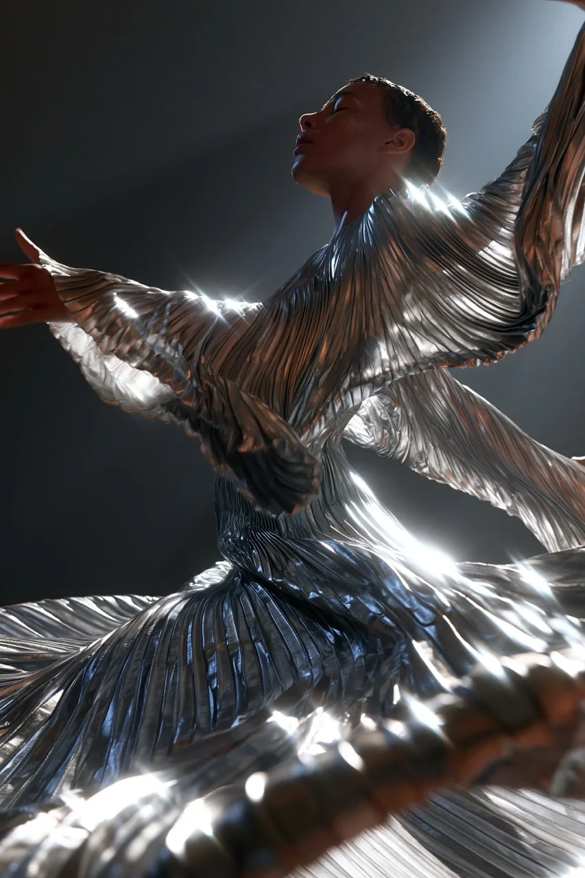pleated lamé