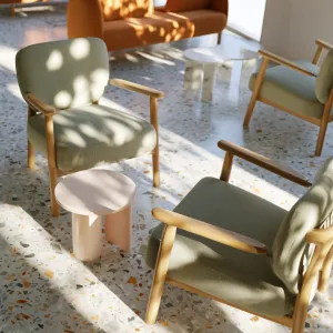 terrazzo aggregate background in the nordic offfice, nature lights, natural shadow